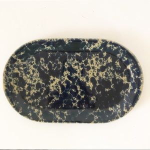 Vintage Bennington Potters agate blue oval plate